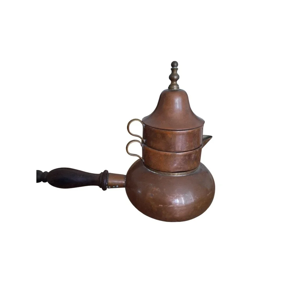 Vintage OrfeMex Mexico Copper Brass Stacking Teapot Set With‎ Bell Kitchen wares